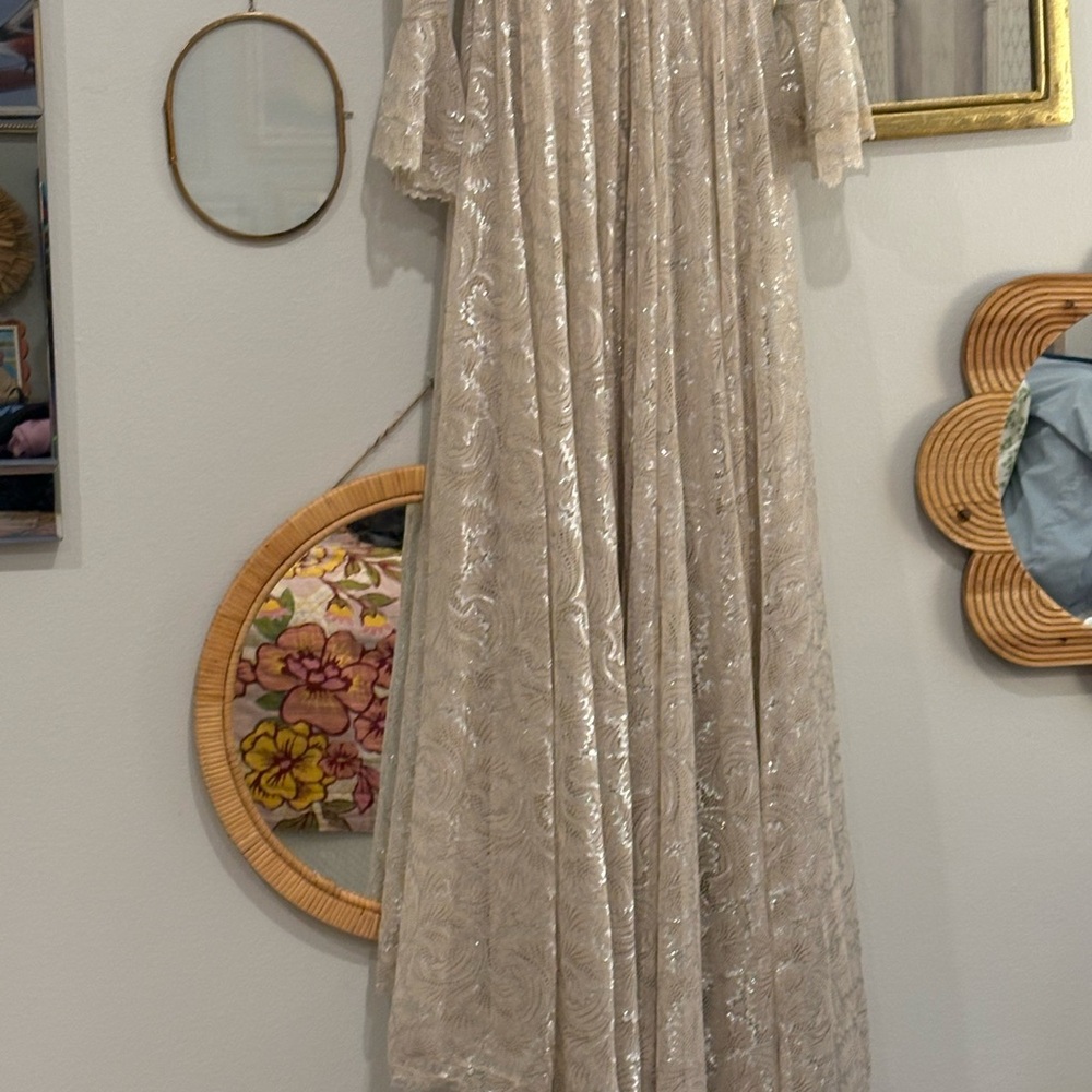 Elegant Cream Patterned wedding dress